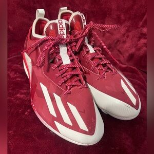 Adidas Red and White Baseball Cleats